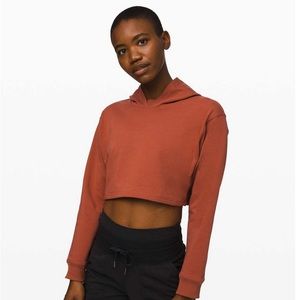 lululemon all yours cropped hoodie rustic clay